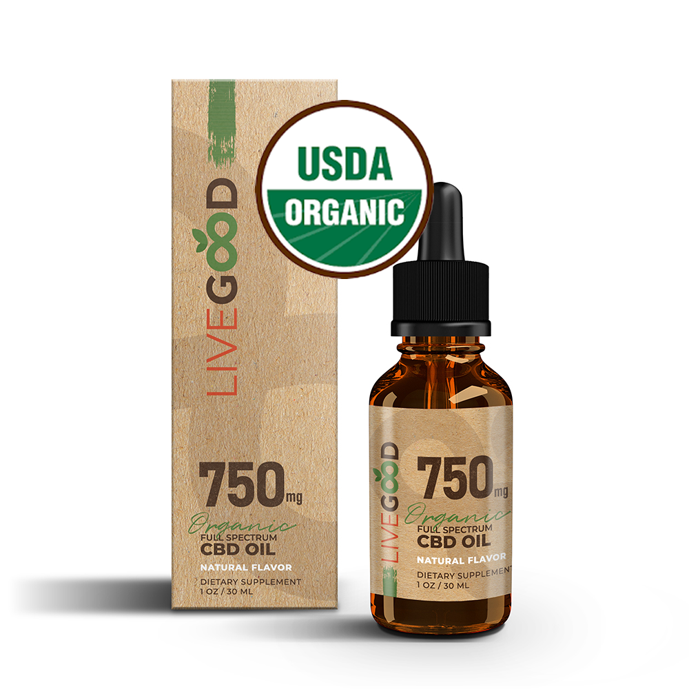 LiveGood CBD Oil... Full Spectrum Recovery and Stress Support for Men in 750mg and 1500mg